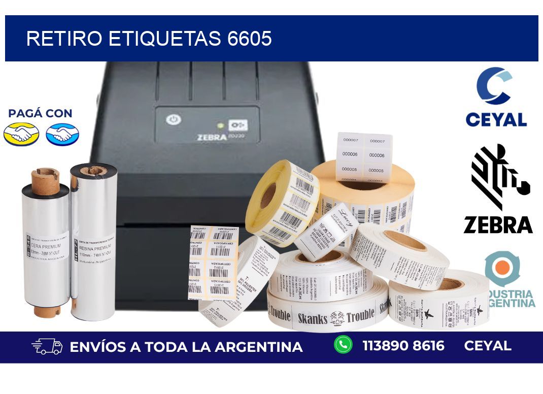 Retiro etiquetas 6605