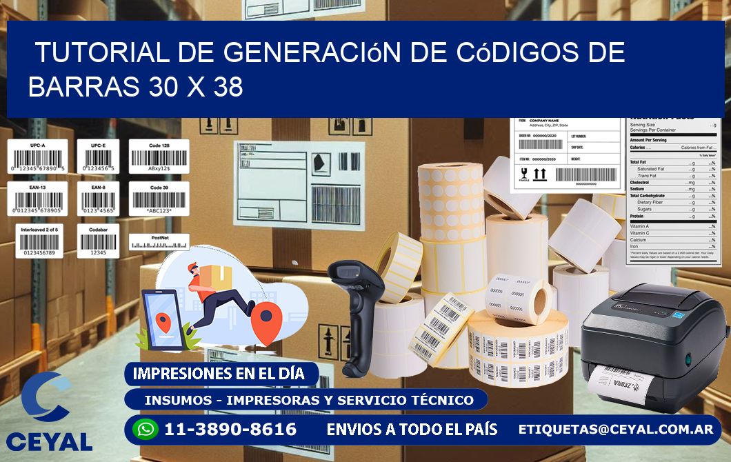 Tutorial de Generación de Códigos de Barras 30 x 38