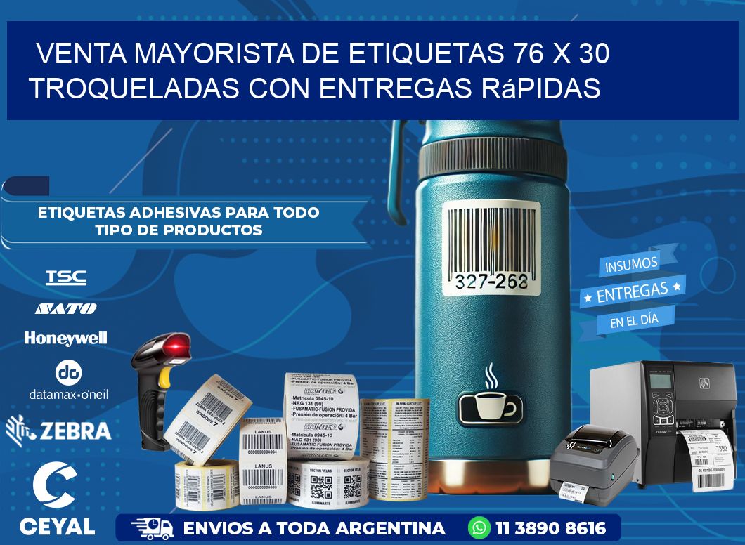 Venta mayorista de etiquetas 76 x 30 troqueladas con entregas rápidas