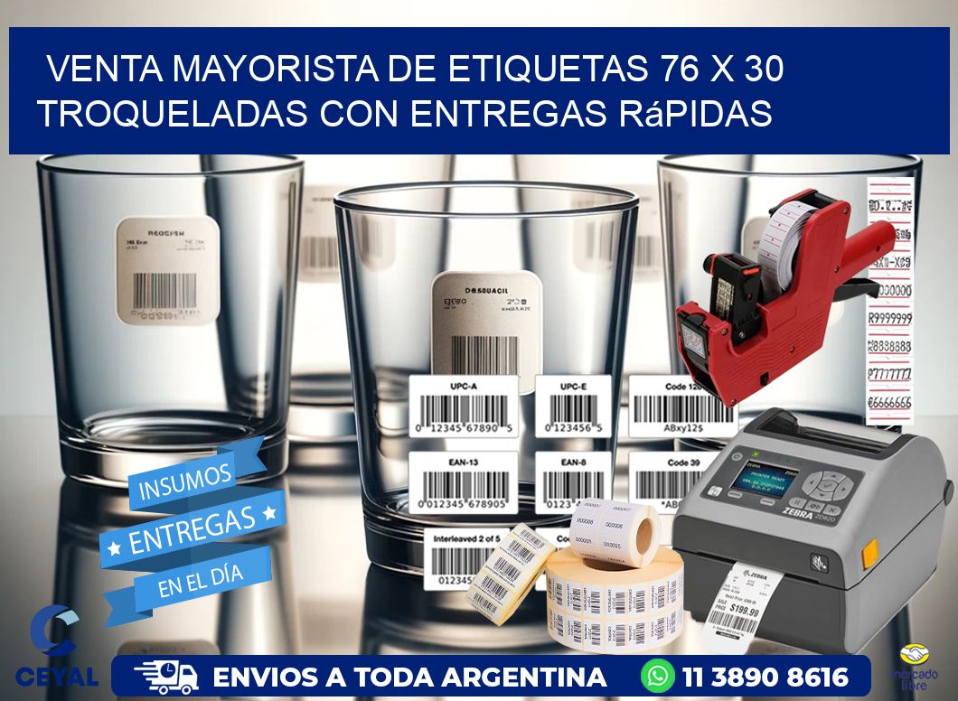 Venta mayorista de etiquetas 76 x 30 troqueladas con entregas rápidas