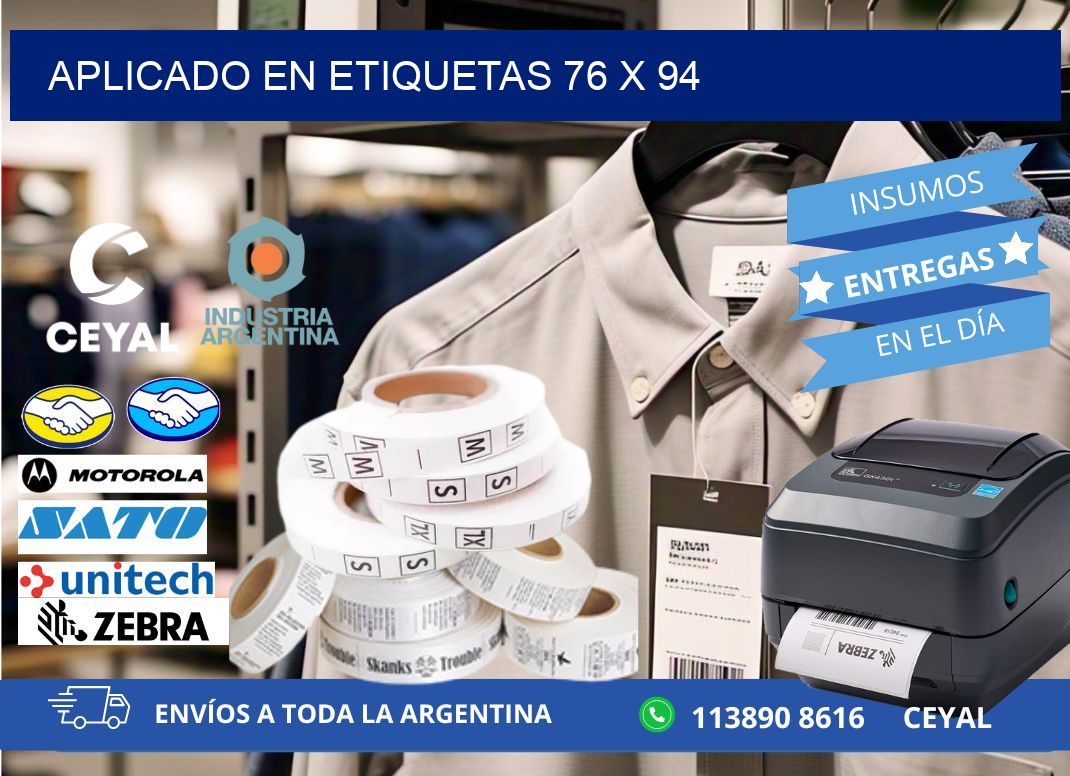 aplicado en etiquetas 76 x 94