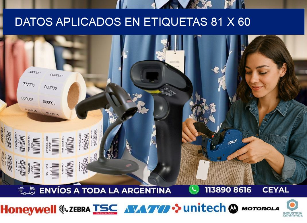 datos aplicados en etiquetas 81 x 60
