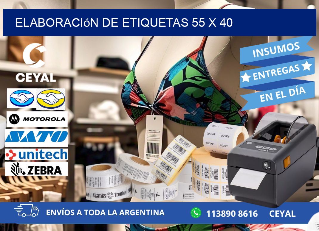 elaboración de etiquetas 55 x 40
