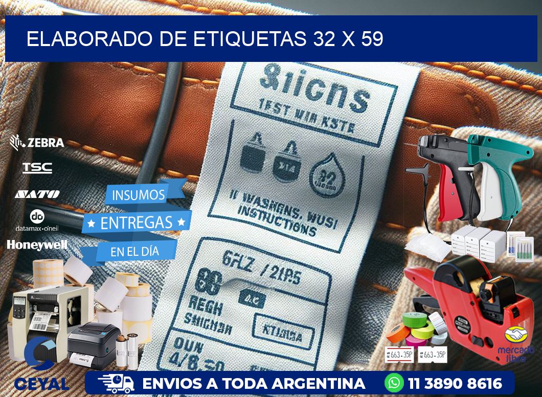 elaborado de etiquetas 32 x 59