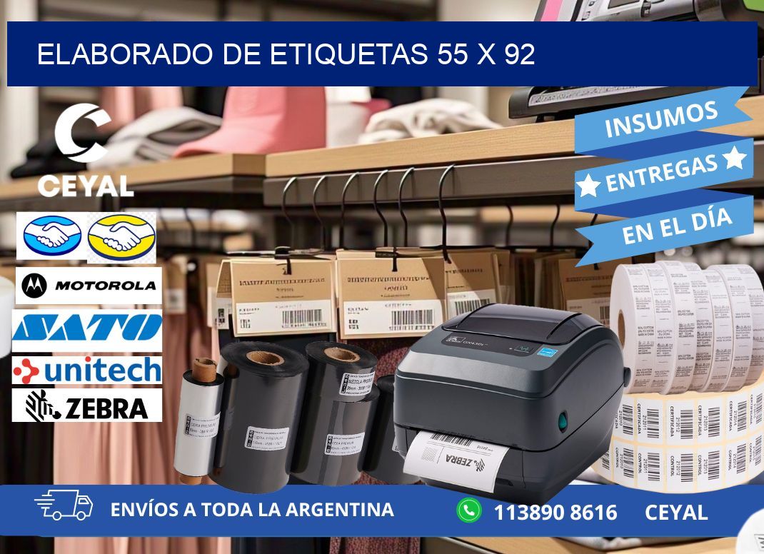 elaborado de etiquetas 55 x 92