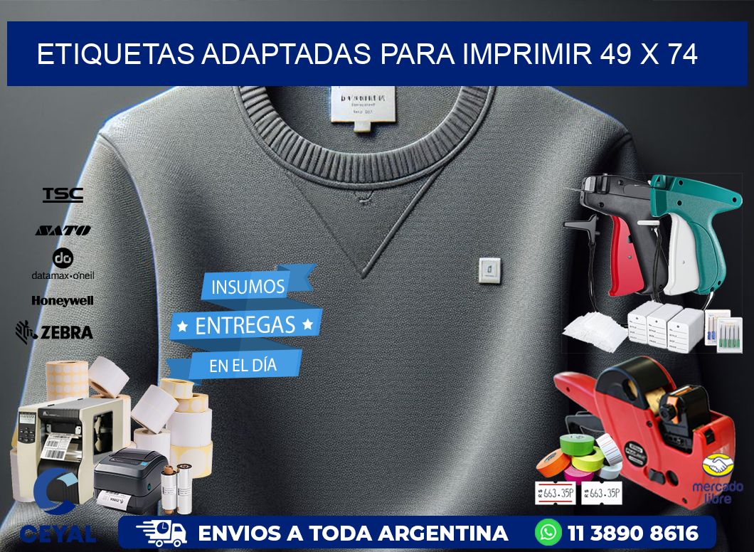 etiquetas adaptadas para imprimir 49 x 74