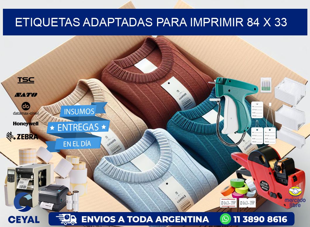 etiquetas adaptadas para imprimir 84 x 33