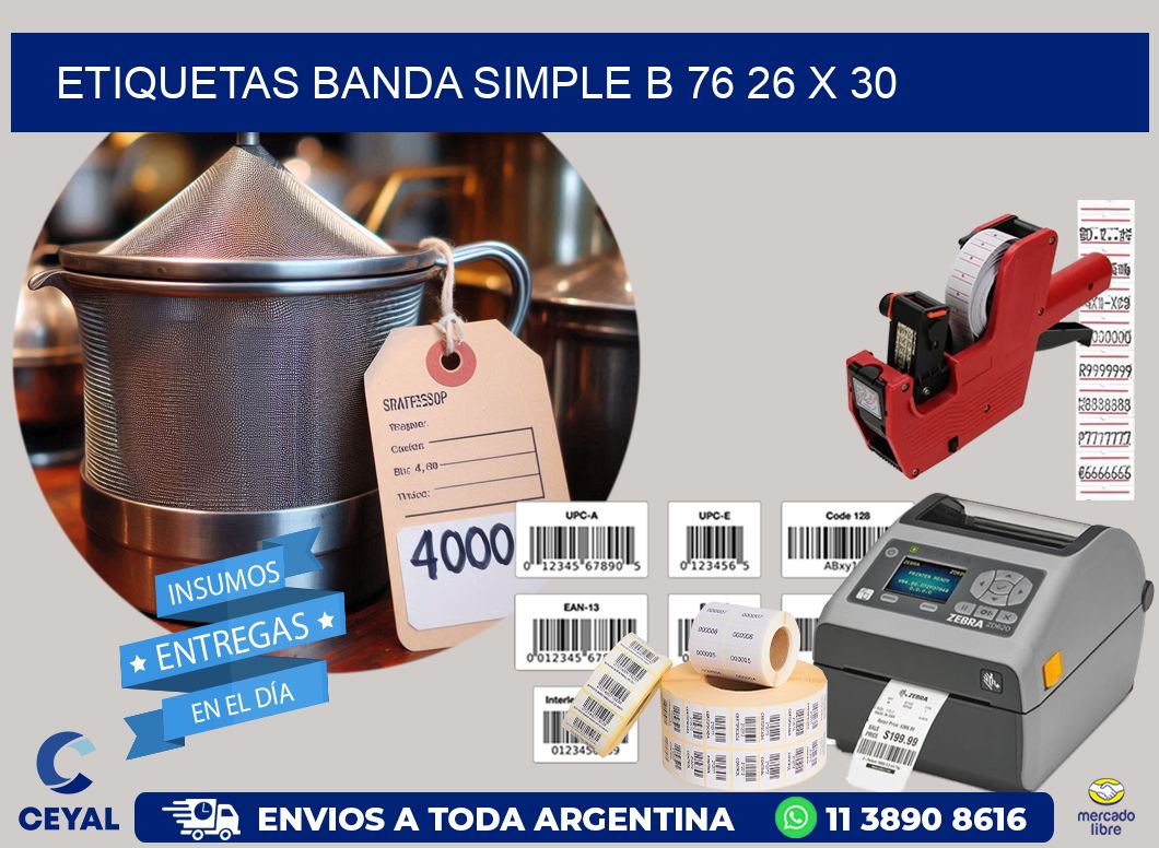 etiquetas banda simple b 76 26 x 30