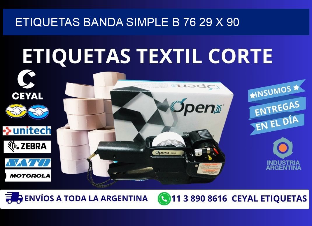 etiquetas banda simple b 76 29 x 90