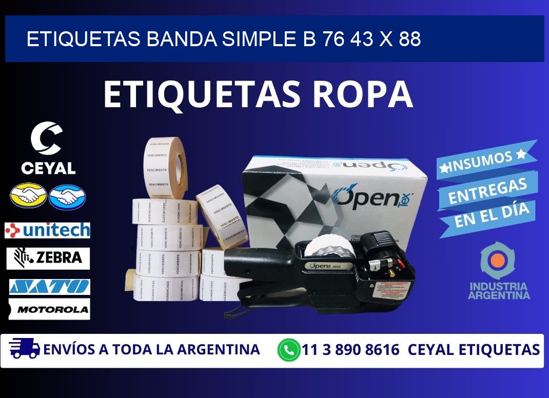 etiquetas banda simple b 76 43 x 88