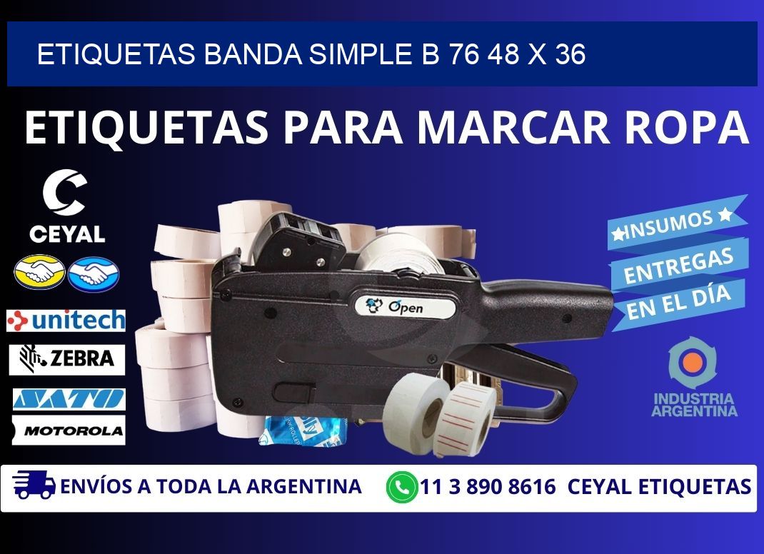 etiquetas banda simple b 76 48 x 36