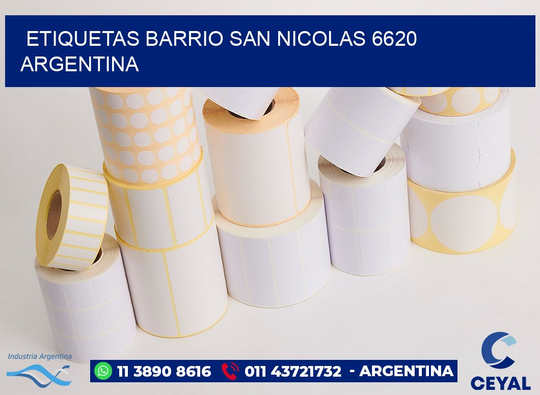 etiquetas barrio san nicolas 6620 argentina