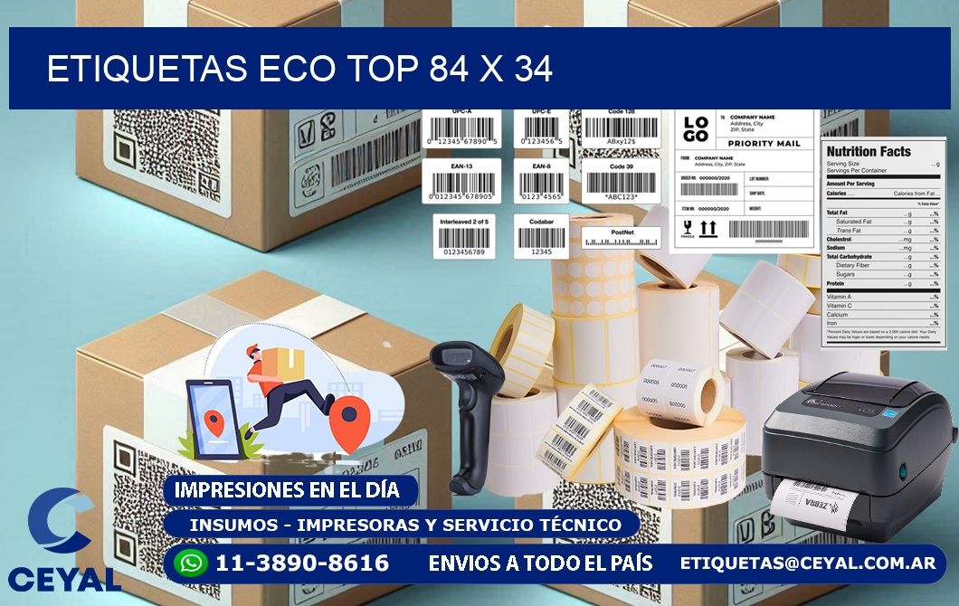 etiquetas eco top 84 x 34