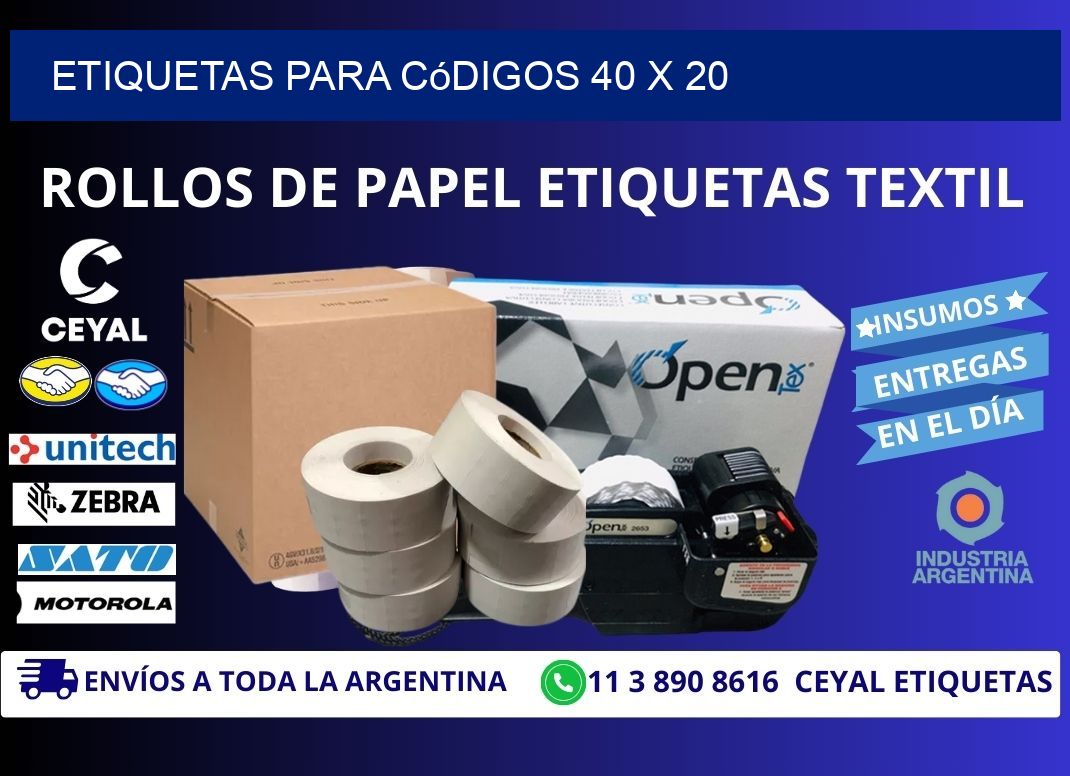 etiquetas para códigos 40 x 20