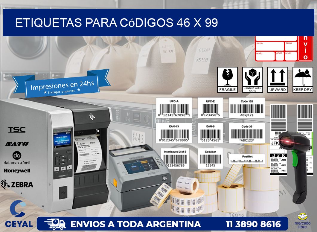 etiquetas para códigos 46 x 99