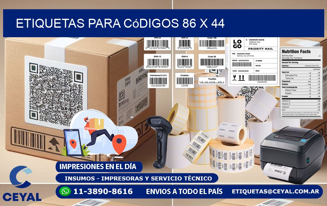 etiquetas para códigos 86 x 44