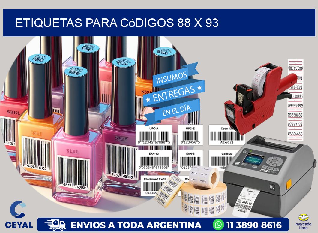etiquetas para códigos 88 x 93
