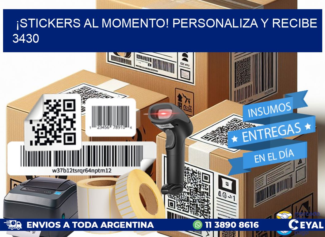 ¡Stickers al Momento! Personaliza y Recibe 3430
