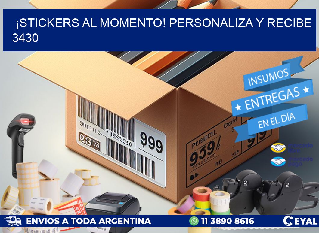 ¡Stickers al Momento! Personaliza y Recibe 3430