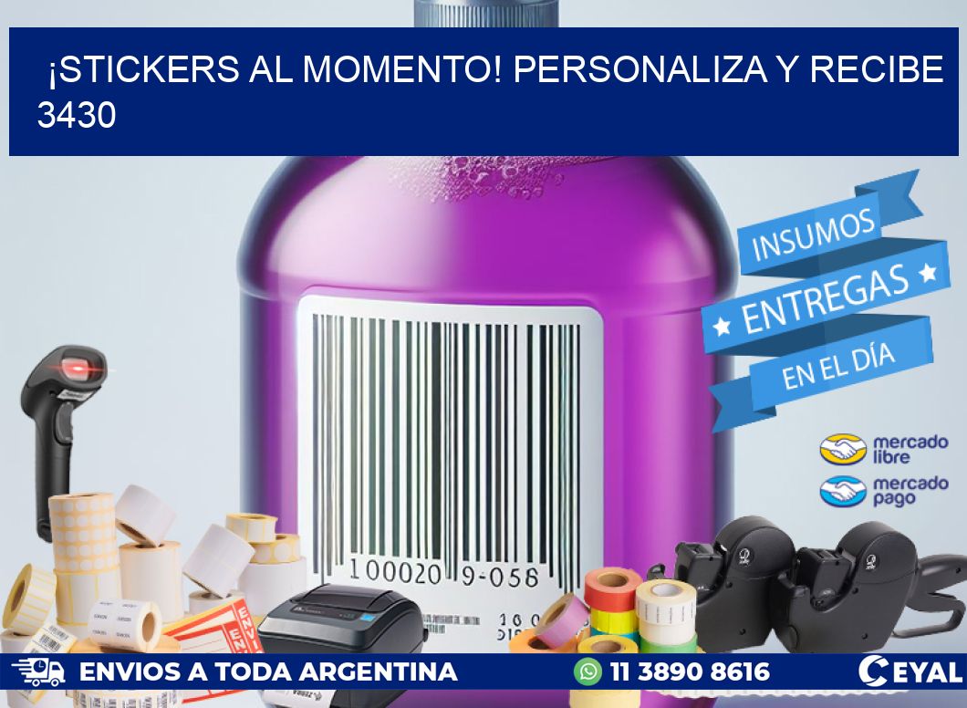 ¡Stickers al Momento! Personaliza y Recibe 3430