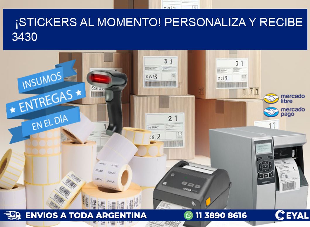 ¡Stickers al Momento! Personaliza y Recibe 3430