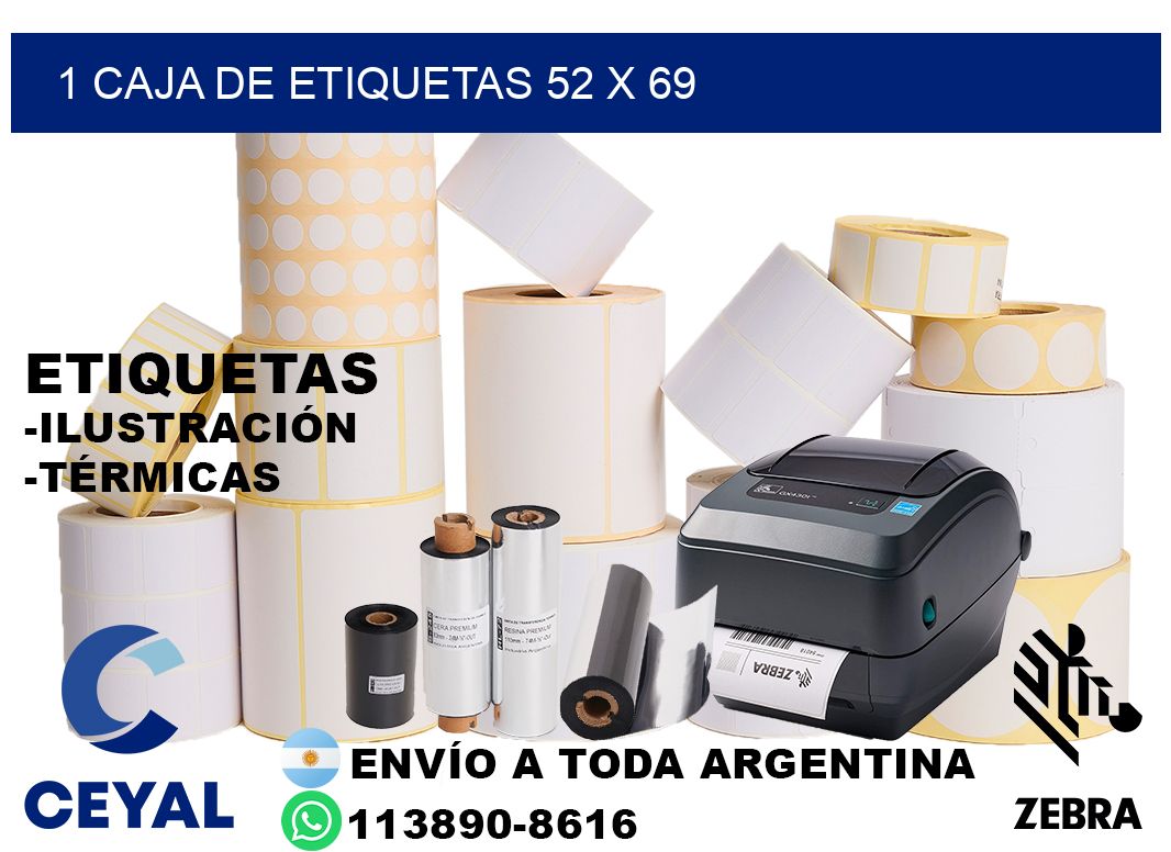 1 caja de etiquetas 52 x 69