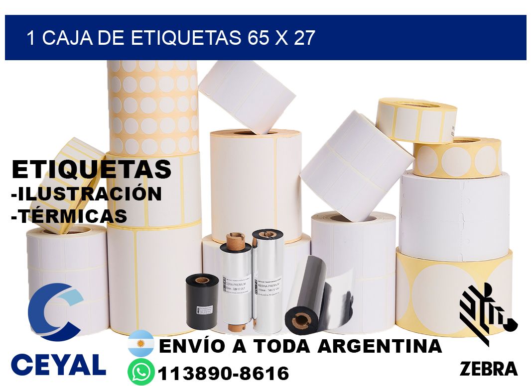 1 caja de etiquetas 65 x 27