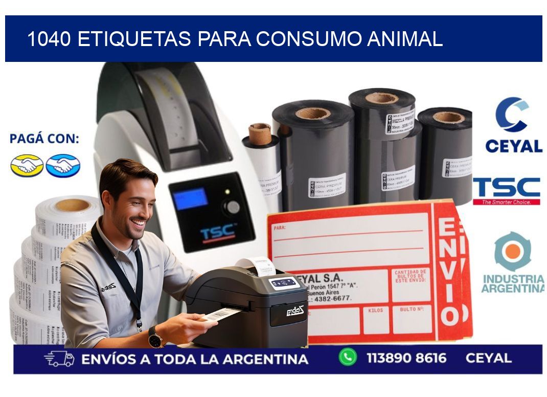 1040 Etiquetas para consumo animal