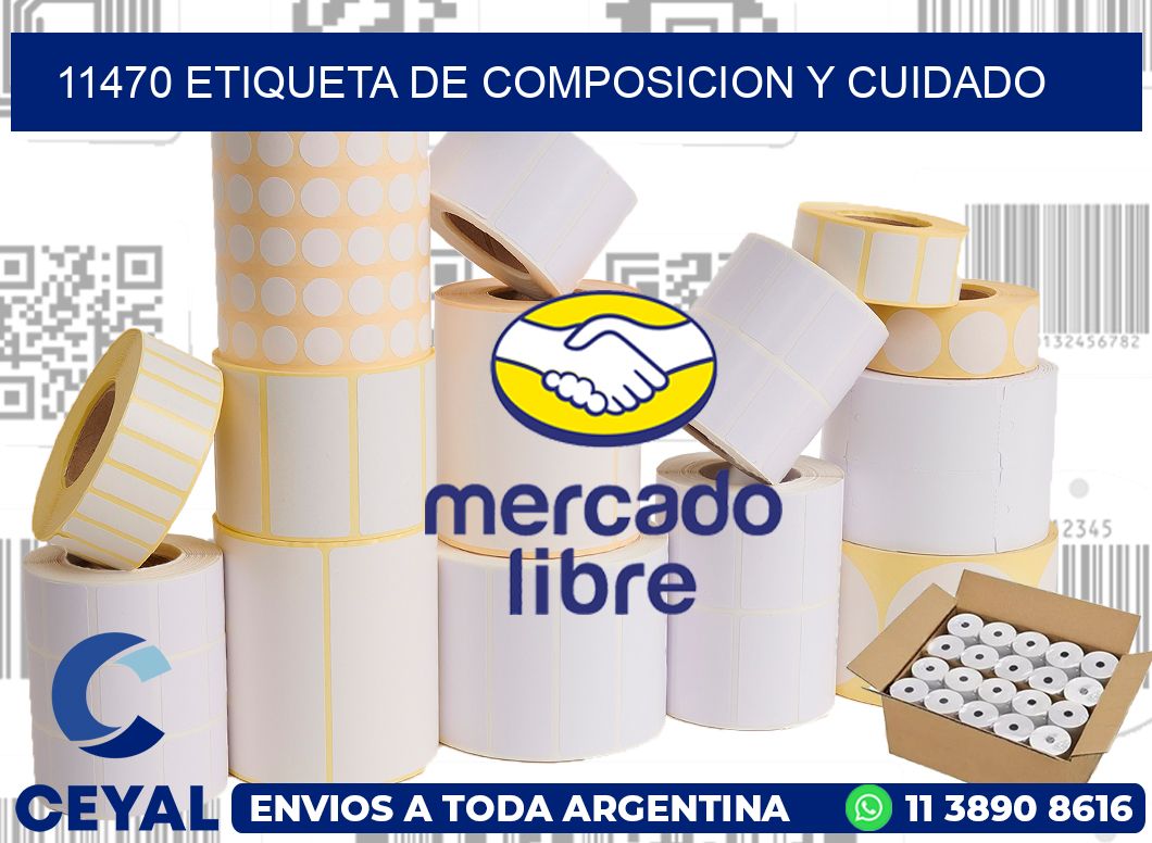 11470 etiqueta de composicion y cuidado
