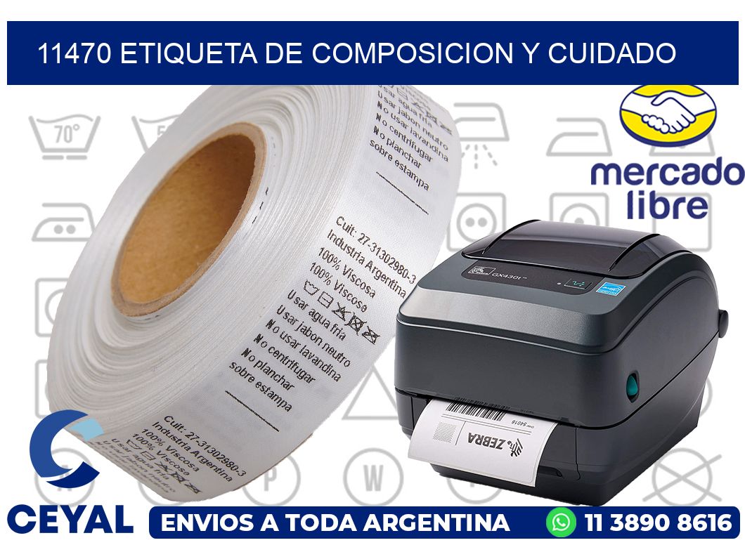 11470 etiqueta de composicion y cuidado