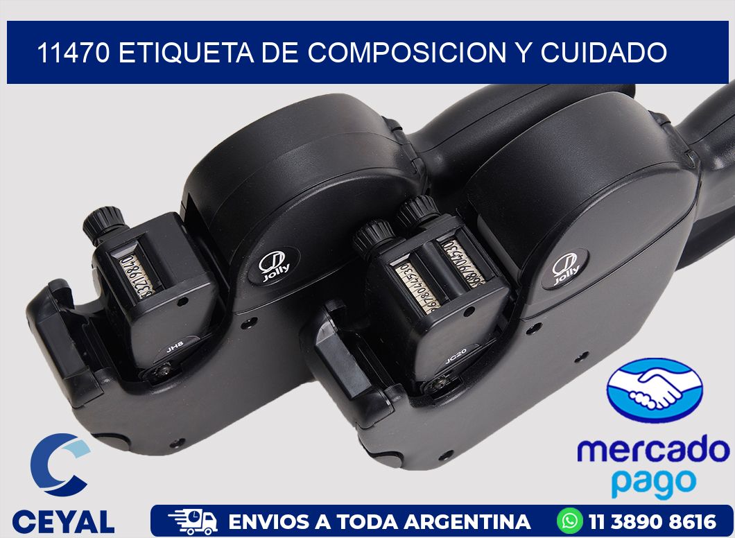 11470 etiqueta de composicion y cuidado