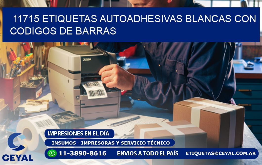 11715 etiquetas autoadhesivas blancas con codigos de barras