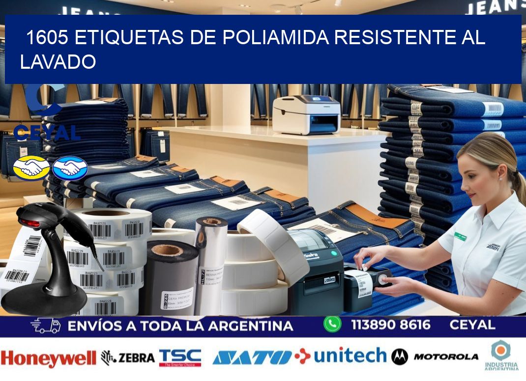 1605 Etiquetas de poliamida resistente al lavado