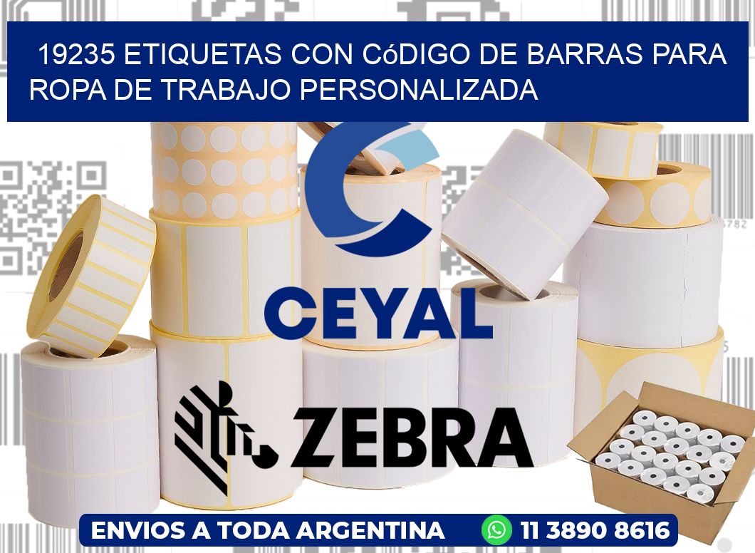 19235 Etiquetas con código de barras para ropa de trabajo personalizada