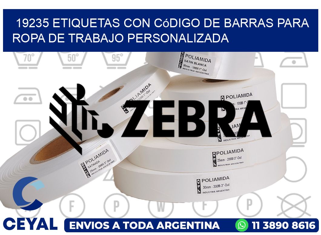 19235 Etiquetas con código de barras para ropa de trabajo personalizada