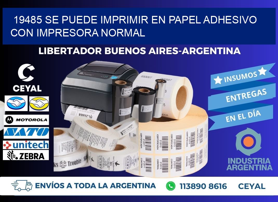 19485 Se puede imprimir en papel adhesivo con impresora normal