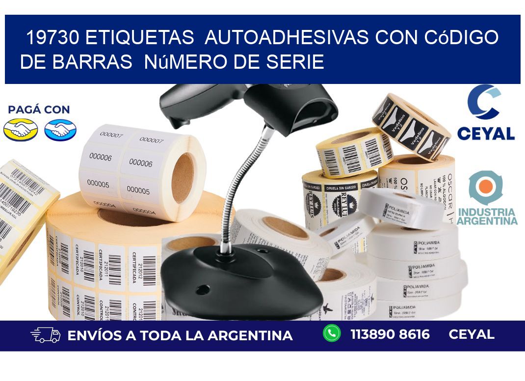 19730 etiquetas  autoadhesivas con código de barras  número de serie