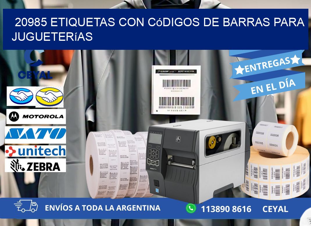 20985 etiquetas con códigos de barras para jugueterías