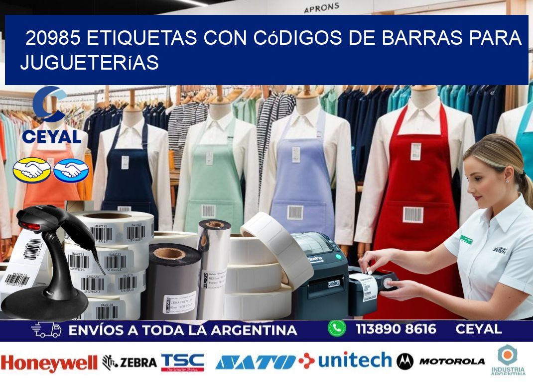 20985 etiquetas con códigos de barras para jugueterías