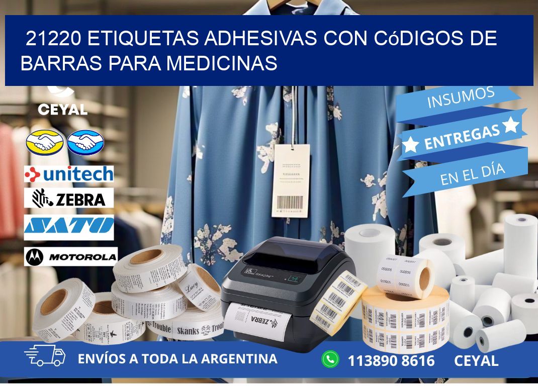 21220 etiquetas adhesivas con códigos de barras para medicinas