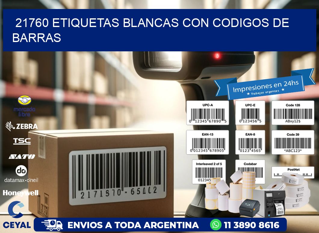 21760 etiquetas blancas con codigos de barras