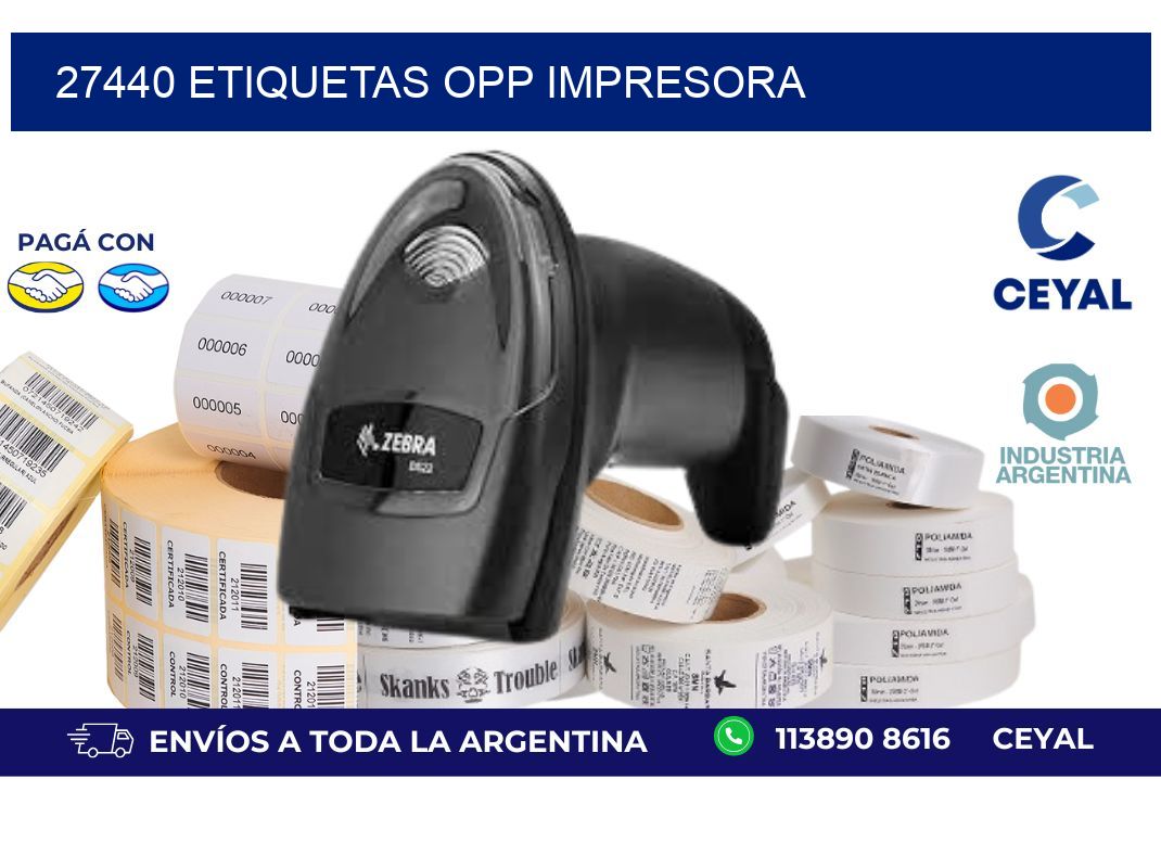 27440 etiquetas opp impresora