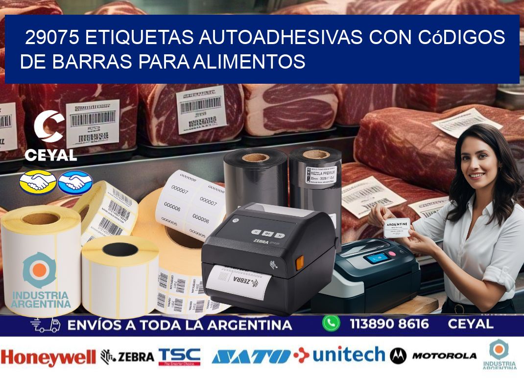 29075 Etiquetas autoadhesivas con códigos de barras para alimentos