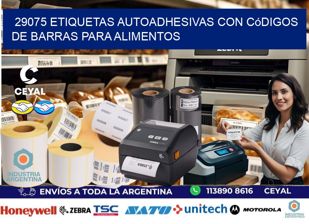 29075 Etiquetas autoadhesivas con códigos de barras para alimentos