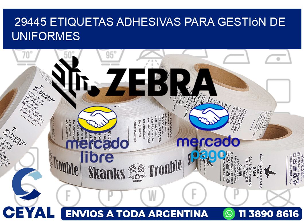 29445 Etiquetas adhesivas para gestión de uniformes
