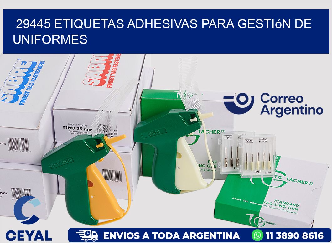 29445 Etiquetas adhesivas para gestión de uniformes