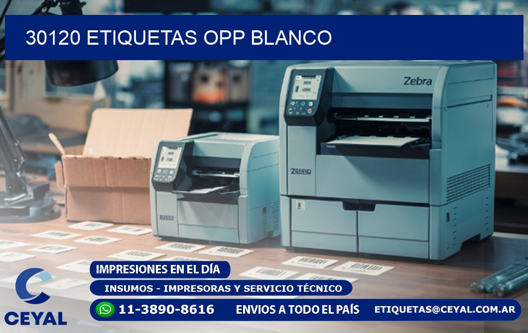 30120 etiquetas OPP blanco