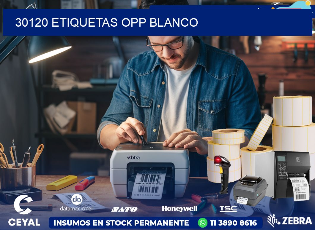 30120 etiquetas OPP blanco