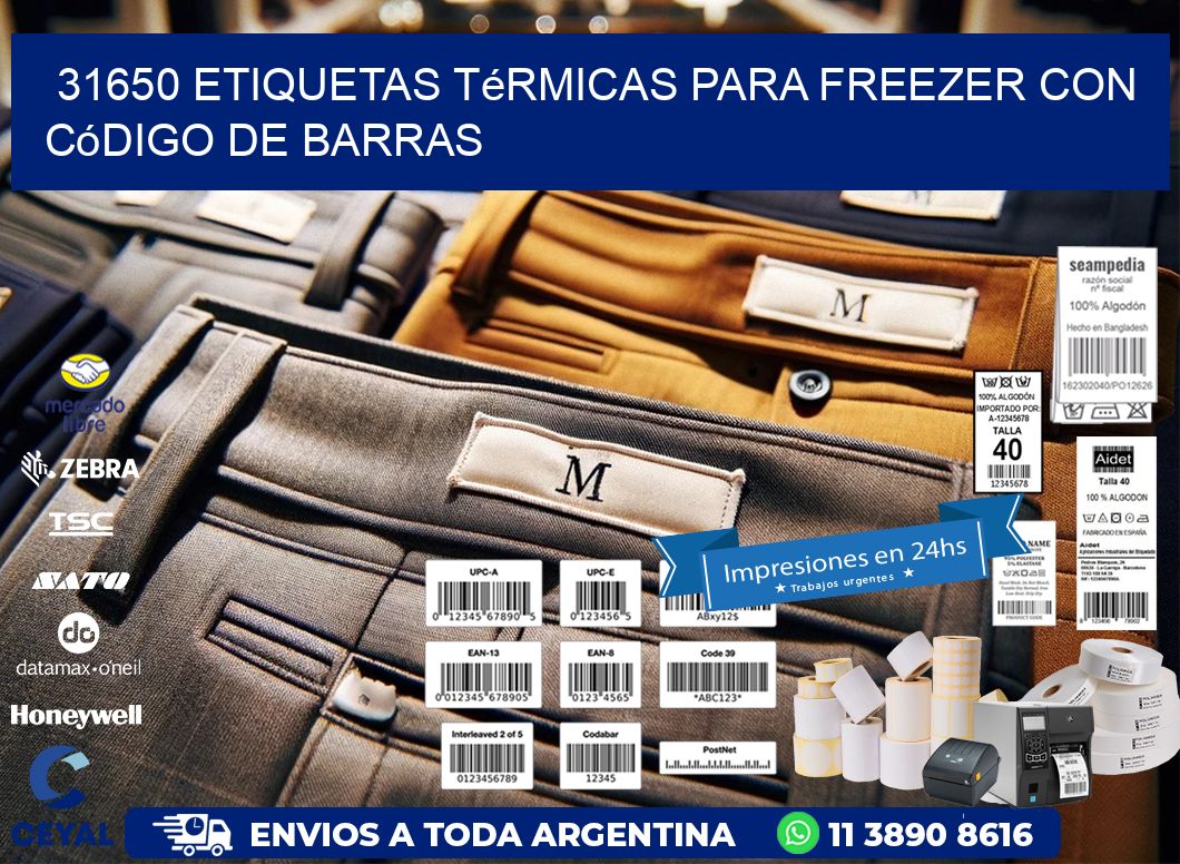 31650 etiquetas térmicas para freezer con código de barras