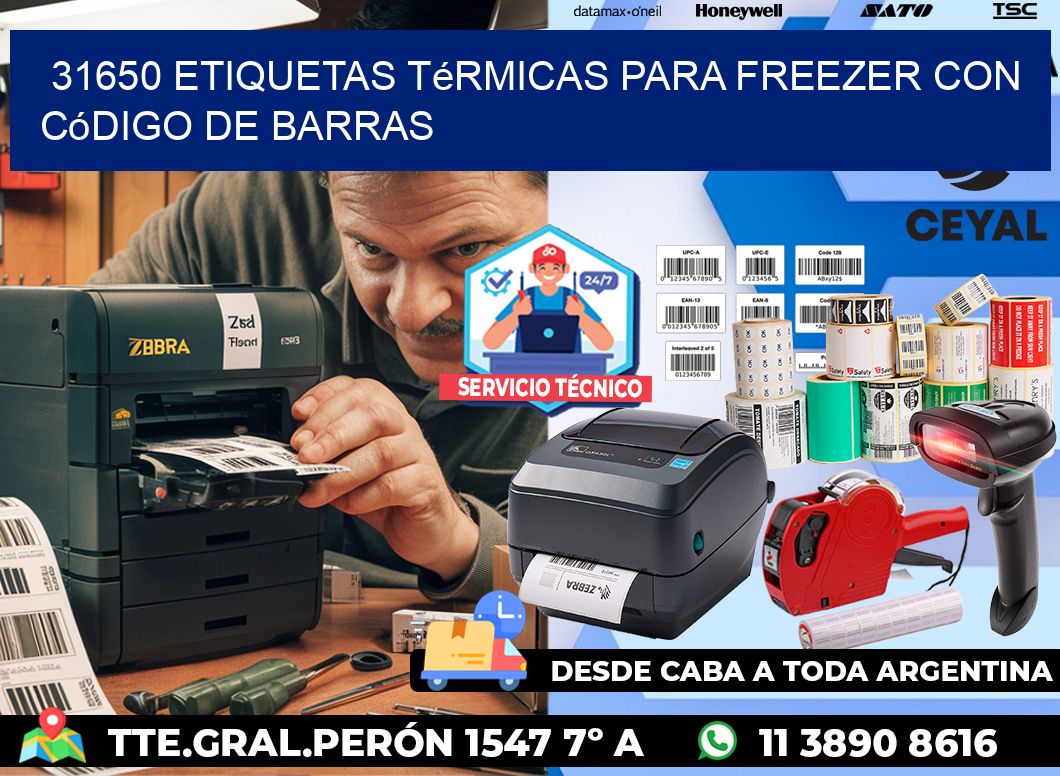 31650 etiquetas térmicas para freezer con código de barras